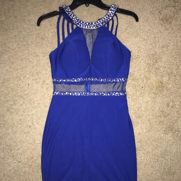 Macy's Dresses Macys Blue And Silver Dress Poshmark